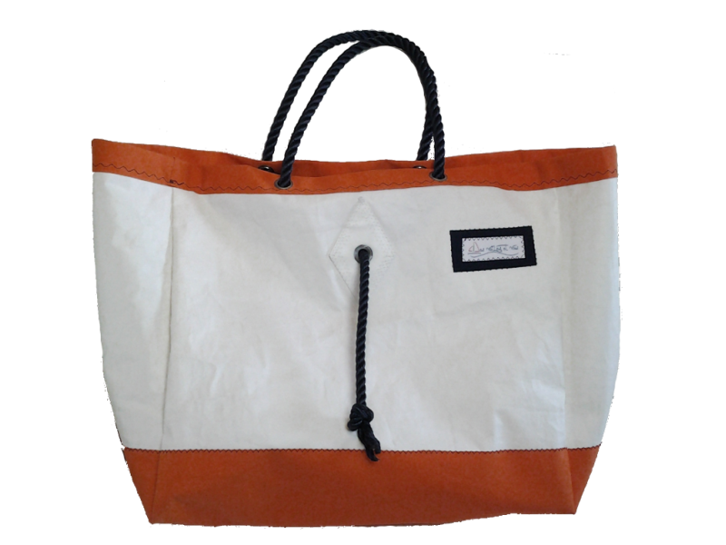 SAC DE PLAGE FOND ET TOUR ORANGE CORDELETTE MARINE SAC DE PLAGE FOND ET TOUR ORANGE CORDELETTE MARINE
