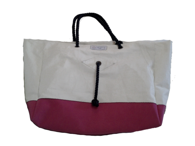 SAC DE PLAGE FOND ROSE CORDELETTE MARINE SAC DE PLAGE FOND ROSE CORDELETTE MARINE