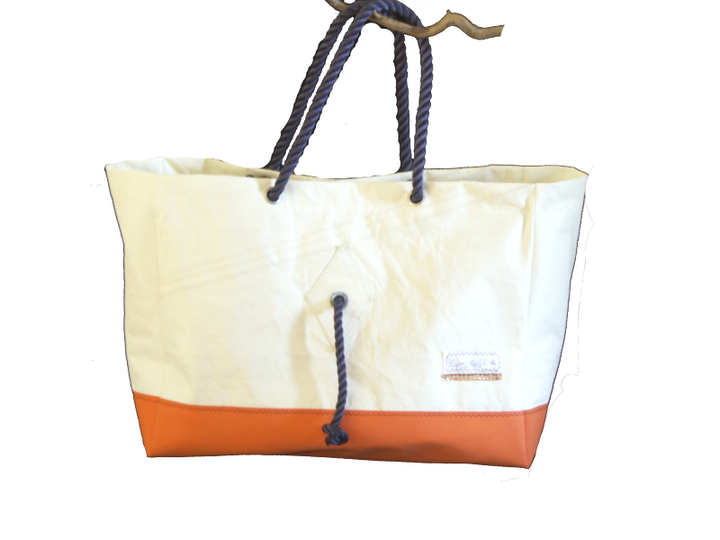 SAC DE PLAGE FOND ORANGE CORDELETTE MARINE SAC DE PLAGE FOND ORANGE CORDELETTE MARINE