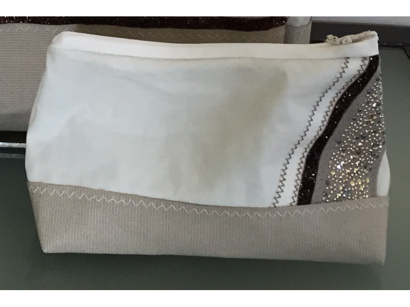 POCHETTE FOND SABLE GALON PAILLETTE CHOCOLAT ET STRASS ROSE DORE ARGENT POCHETTE FOND SABLE GALON PAILLETTE CHOCOLAT ET STRASS ROSE DORE ARGENT