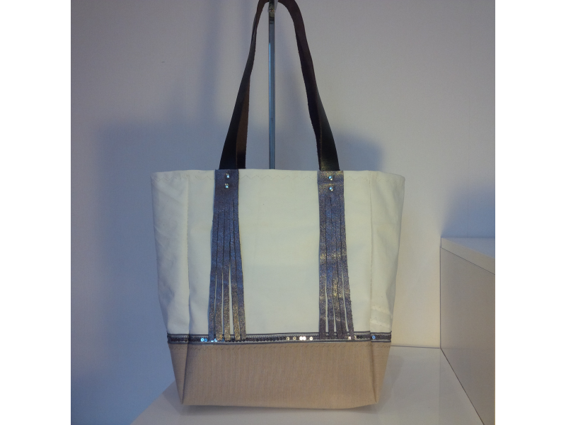 MINI SAC FOND SABLE GALON SEQUINS FRANGES CUIR MORDORE MINI SAC FOND SABLE GALON SEQUINS FRANGES CUIR MORDORE