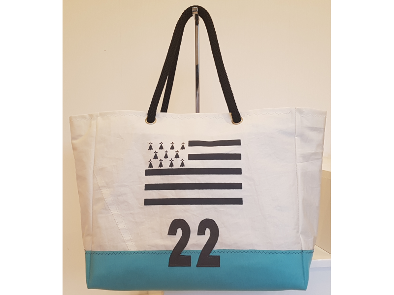 SAC PERSONNALISE FOND TURQUOISE PEINTURE DRAPEAU BRETON APPLIQUES ANTHRACITE SAC PERSONNALISE FOND TURQUOISE PEINTURE DRAPEAU BRETON APPLIQUES ANTHRACITE