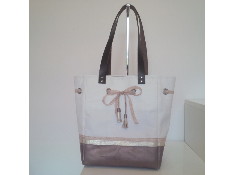 MINI SAC FOND CUIR ROSE POUDRE, CUIR CHAMPAGNE GALON MINI SAC FOND CUIR ROSE POUDRE, CUIR CHAMPAGNE GALON