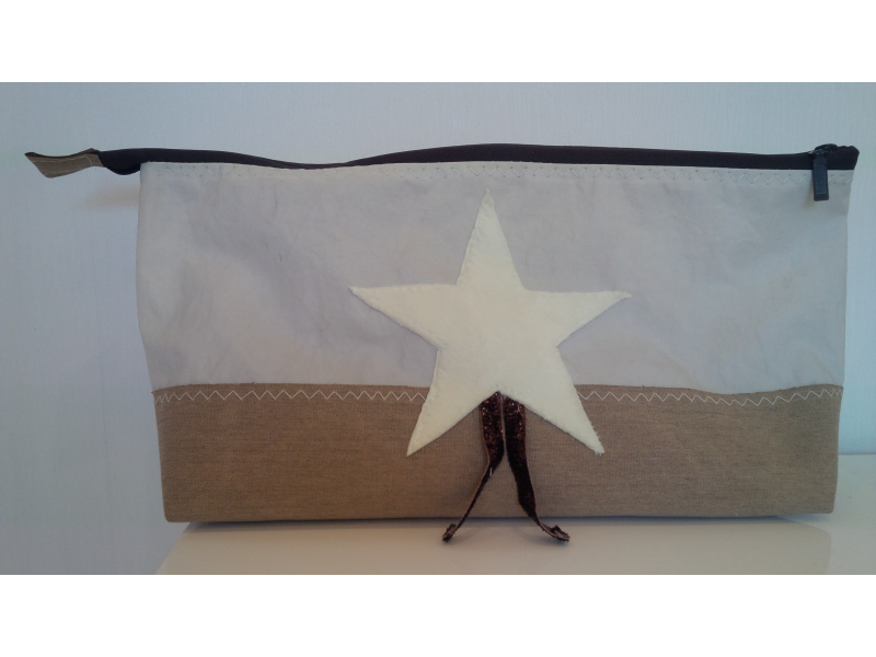 TROUSSE DE TOILETTE FOND MARRON GLACE ETOILE PELUCHE GALON LUREX TROUSSE DE TOILETTE FOND MARRON GLACE ETOILE PELUCHE GALON LUREX
